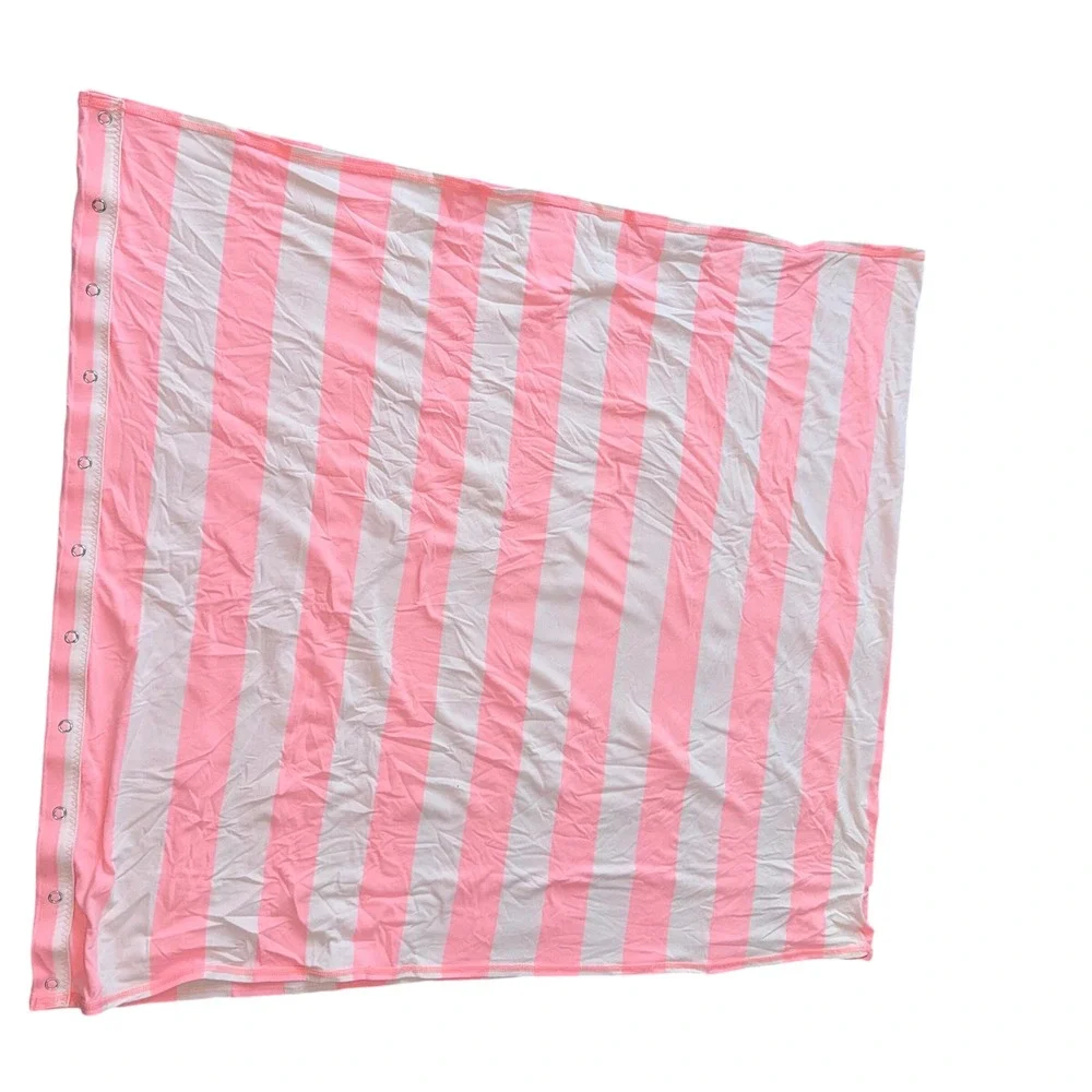 Lululemon Vinyasa Scarf Pink White Striped Multi Way Snap Wrap Accessory